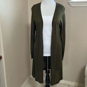H&M thin summer duster. Dark olive green.